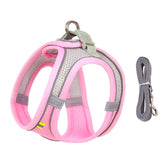 Adjustable Outdoor Dog Harness Leash Set for Small Dogs-Wiggleez-Pink-XXS 1-2 kg-Wiggleez