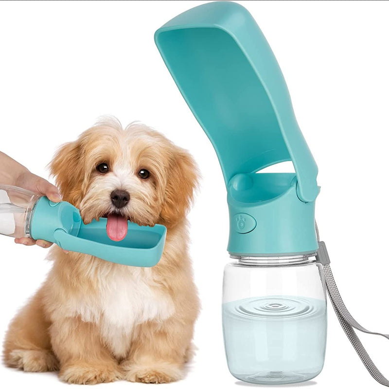 Foldable Dog Water Bottle-Wiggleez-350ML Blue-Wiggleez