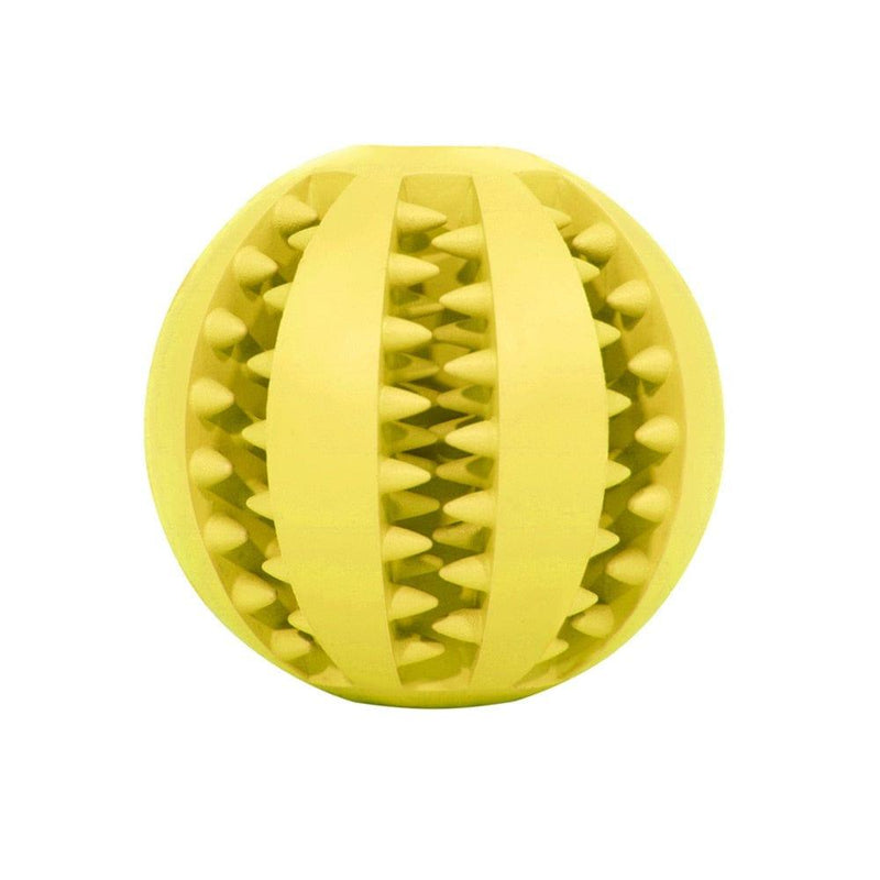 Interactive Elasticity Puppy Pet Chew Toy Tooth Cleaning Rubber Food Ball Toy-Wiggleez-Yellow-S-5cm-Wiggleez