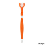 Three-Head Multi-angle Pet Toothbrush-Wiggleez-Orange-Wiggleez