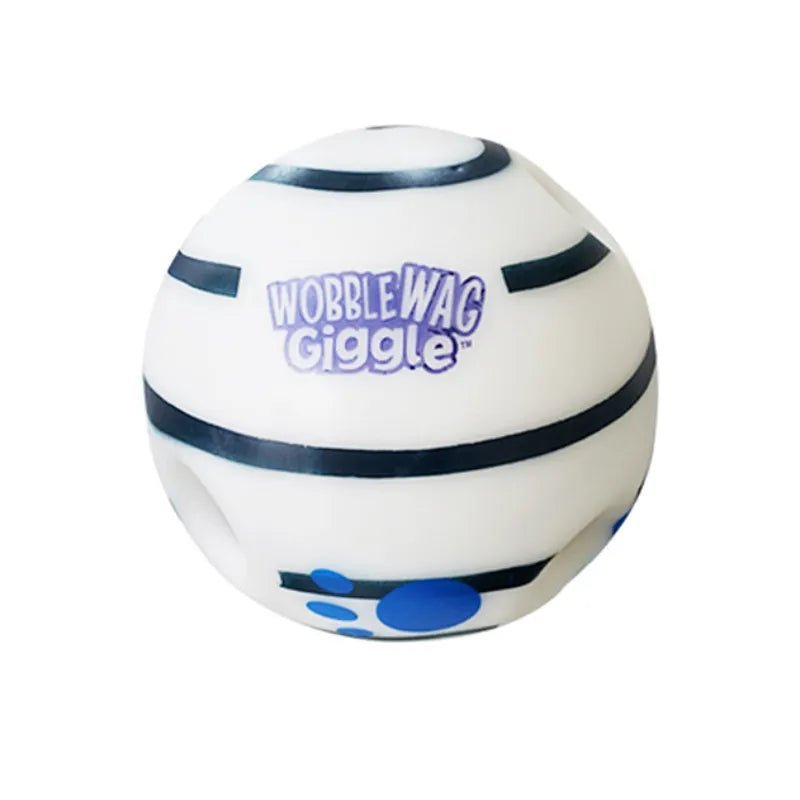 Wobble Wag Giggle Sound Glow Ball Interactive Dog Toy-Wiggleez-White Glow-Large (14CM)-Wiggleez