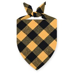 Personalized Plaid Dog Bandana Scarf-Wiggleez-Yellow-Wiggleez